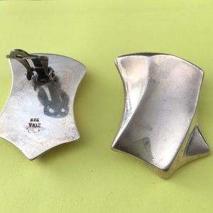 Vintage Zina sterling 925 clip earrings Art deco